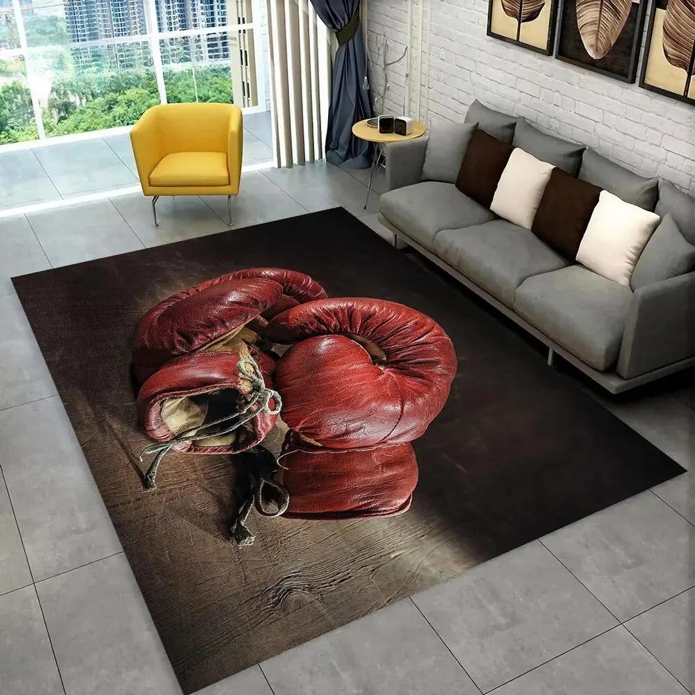 3D Boxing Gloves Boxer Fight Area Rug Large,Carpet Rug for Living Room Bedroom Sofa Doormat Decoration,Kids Non-slip Floor Mat