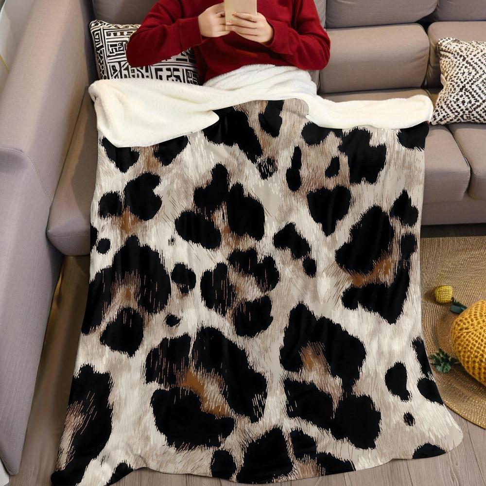 Ins Klassische Leopardenmuster Flanelldecke Warm Weich Halloween Weihnachten Sofa Warm Gemütlich Dekoratives Dekor Geschenk Für Alle Jahreszeiten