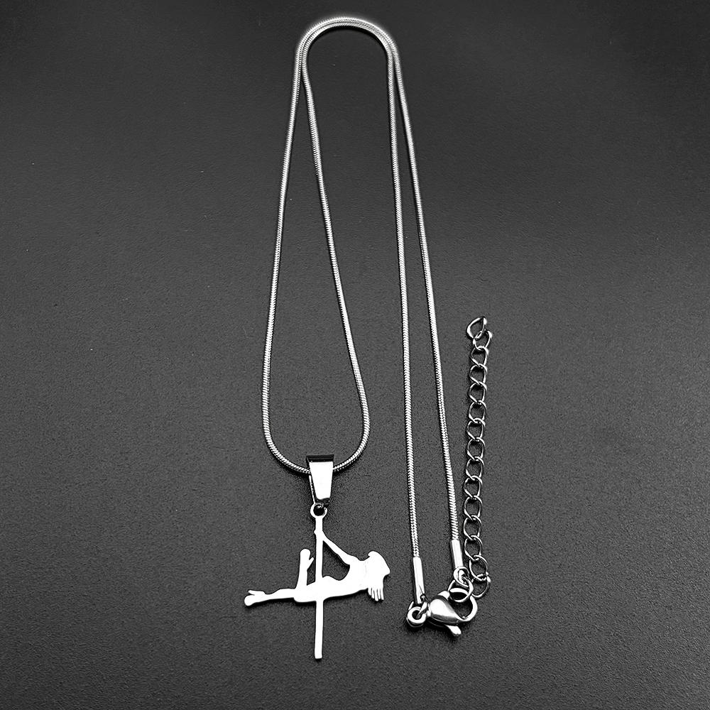 Catena Artistica Moda Pole Dance Per Donne Uomini Acciaio Inossidabile Colore Oro Eleganza Ginnastica Ritmica Collana Gioielli Regali
