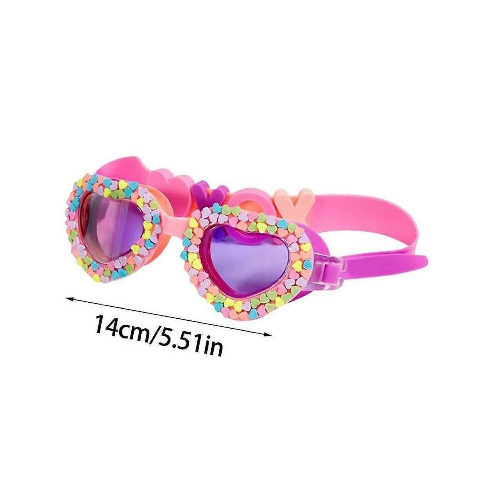 (B) New Waterproof Children's Swimming Goggles Cartoon Heart Shape UV Fogging Proof Swim Training Glasses For Children Kids Gifts