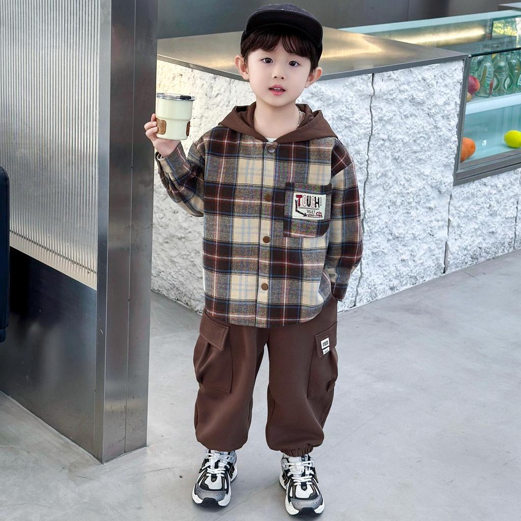 Boys' 2025 Stylish Autumn Three-Piece Set: Cool Shirt, Fashionable Clothes for Spring and Autumn