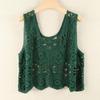 Chaleco de ganchillo de punto hueco para el verano de mujer con nuevo top de tirantes suelto bohemio sin mangas