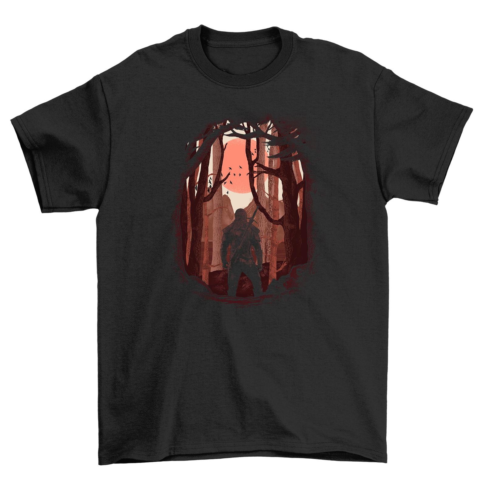 

White Wolf in Woods - Funny T-Shirt Mens Womens Tees Top for Nature Lovers! Unisex 100% cotton, Silly L