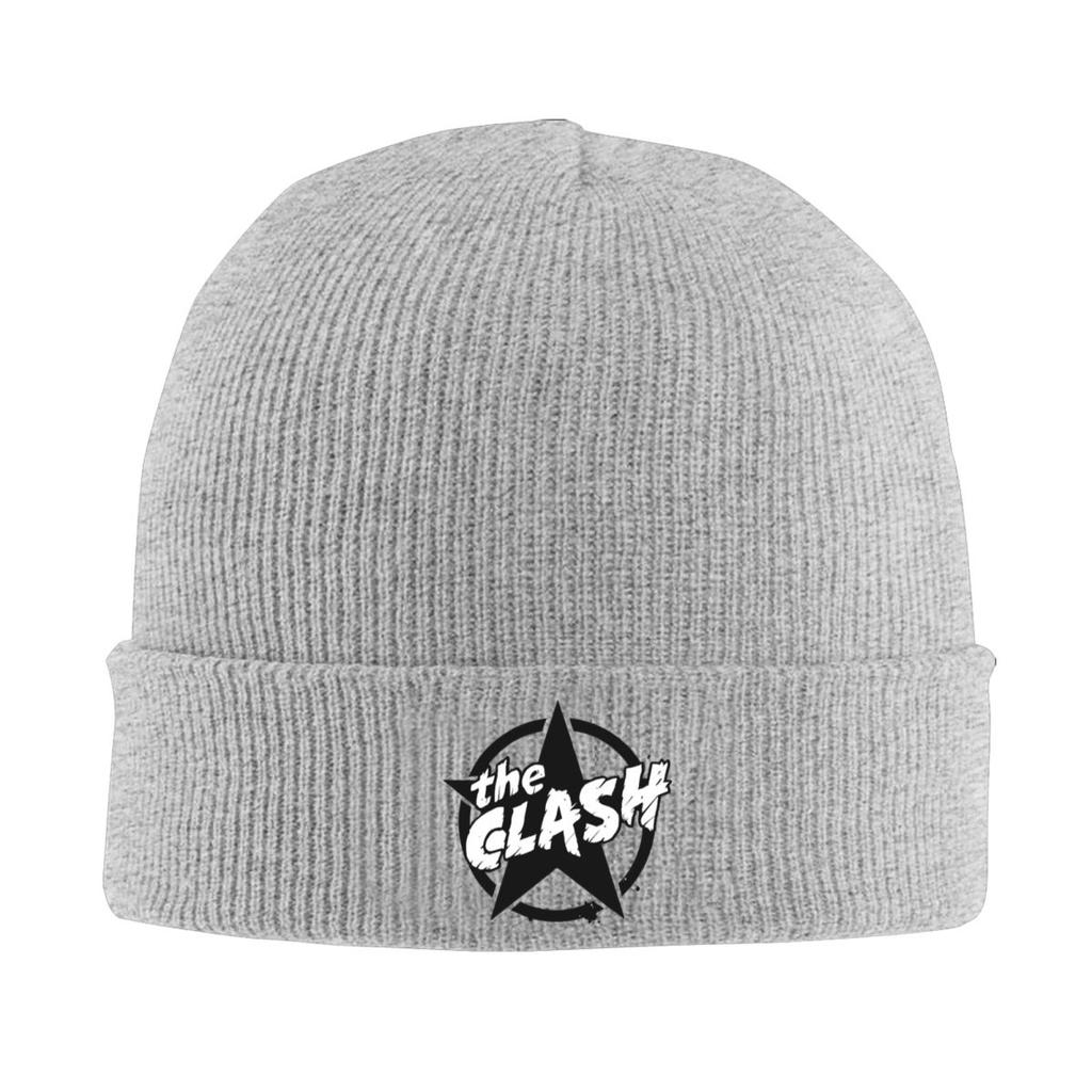 Rock Band Clash Logo Warm Knitted Cap Winter Knit Bonnet Hat Skullies Beanies Hip Hop Caps for Unisex