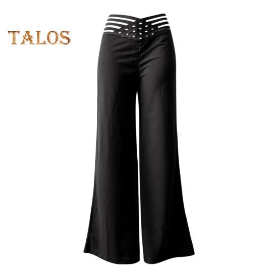 

Женские широкие брюки с высокой талией, полые перекрестные пояса, слегка расклешенные брюки, однотонные повседневные длинные брюки, уличная одежда S чёрный