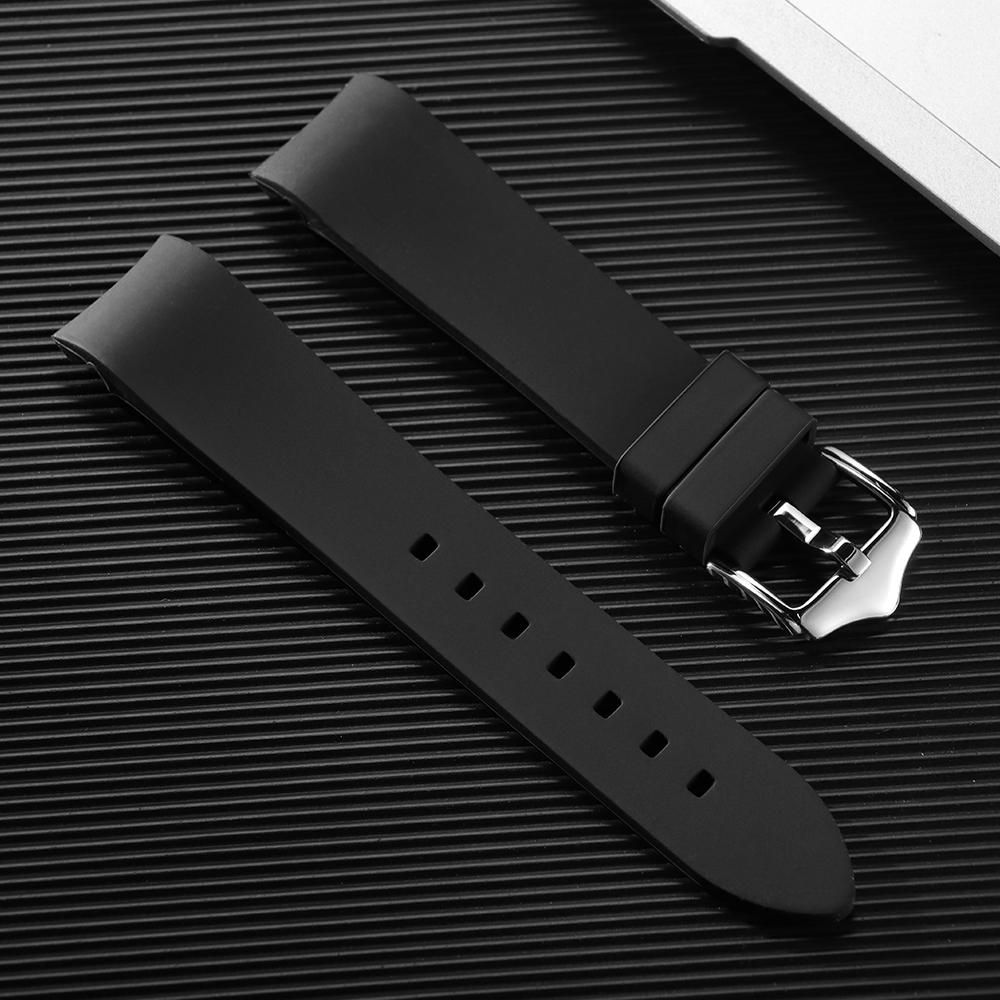 18/19/20/21/22/24mm Curved End Rubber Strap Waterproof Silicone Watchband Sport Bracelet for Rolex for Seiko High Quality Belt