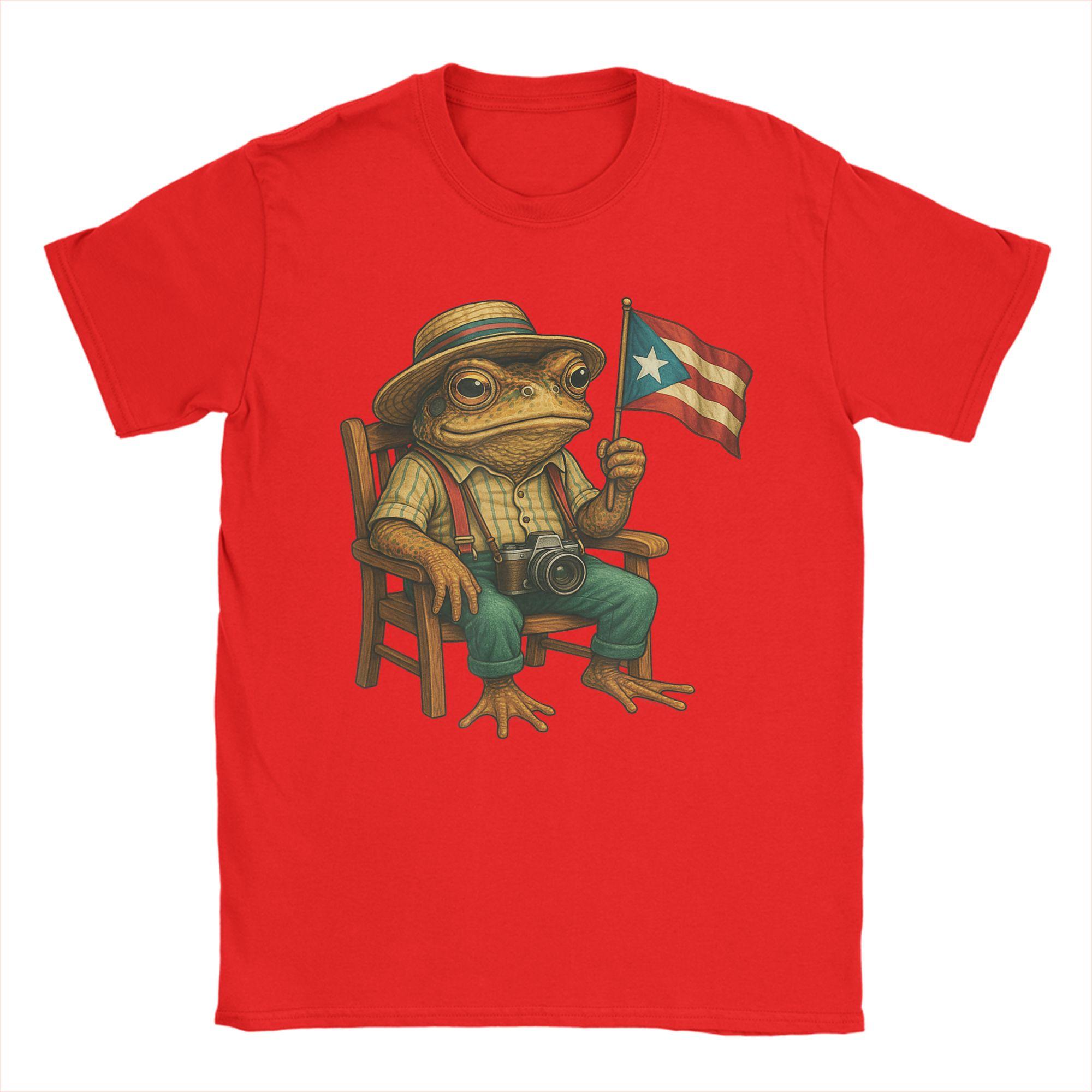 

Bad Bunny Puerto Rico Coqui Frog Boricua Puerto Rican Flag Taino T Shirts Mens Pure Cotton TShirt O Neck Short Sleeve Clothes S