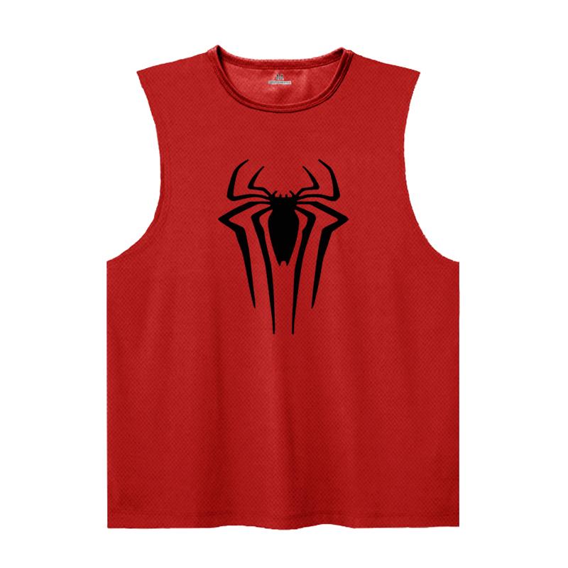 Summer Round Neck 3D Spider Pattern Printed Top Fashionable Casual Sleeveless Vest Men's T-shirts