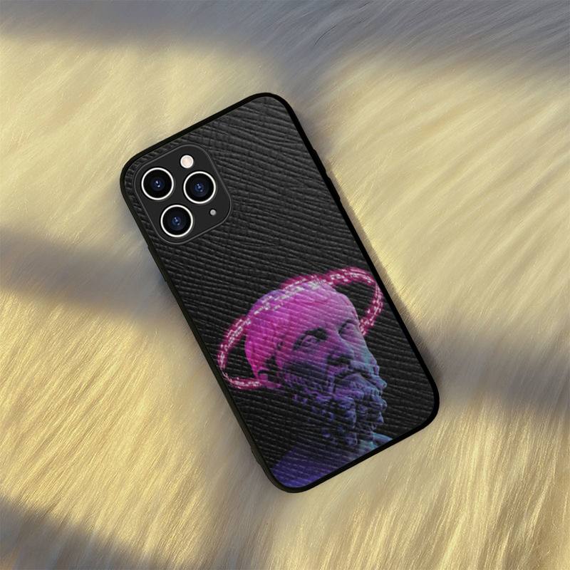 

Чехол для телефона со скульптурой в стиле ретро, ​​жесткий кожаный чехол для iPhone 11 12 13 Mini Pro Max 8 7 Plus SE 2020 X XR XS Coque iphone 13promax3