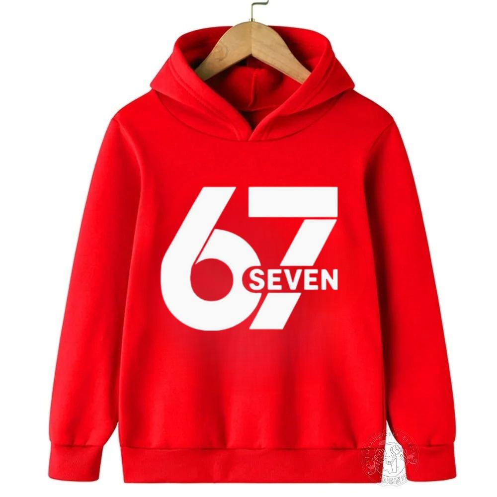 Spring Autumn 67 Six Seven Crazy Children's Hoodie Kids Casual Fashion Fun Boys Hooded Sweatshirt Pullover Girl Clothing Top