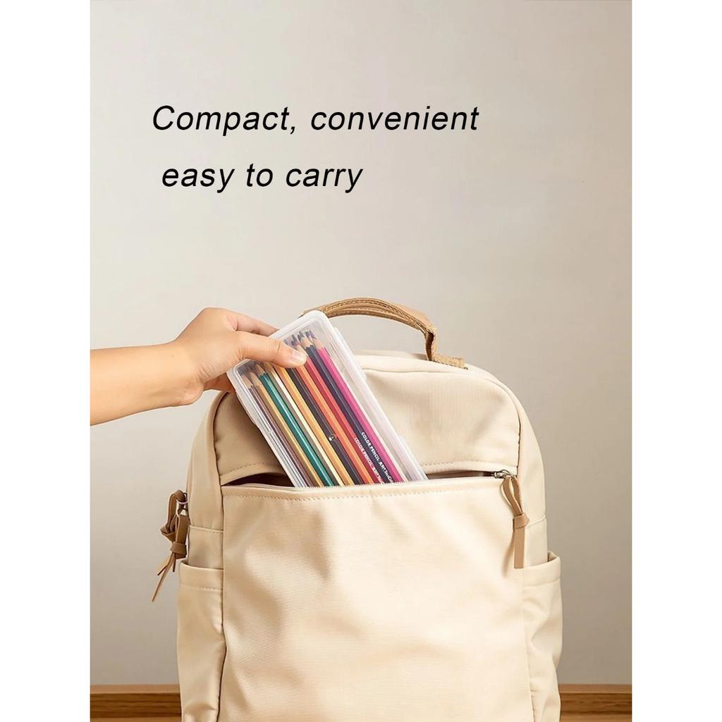 1/2pcs PP Large Capacity Transparent Stationery Storage Box Color Pencil Crayon Stationery Drawer Item Storage Box