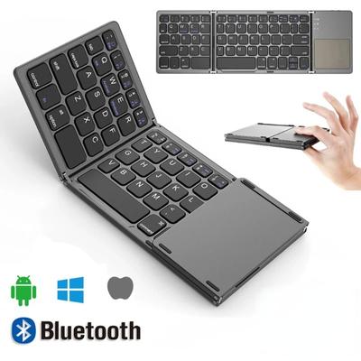 Mini skládací klávesnice Bluetooth bezdrátová přenosná univerzální skládací klávesnice s touchpadem pro Windows Android IOS Tablet iPad