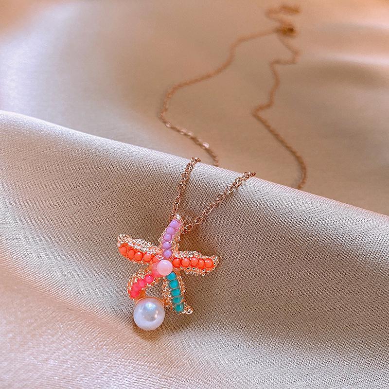 2024 Vibrant Starfish Pearl Necklace: Chic, Luxurious Clavicle Chain for Women