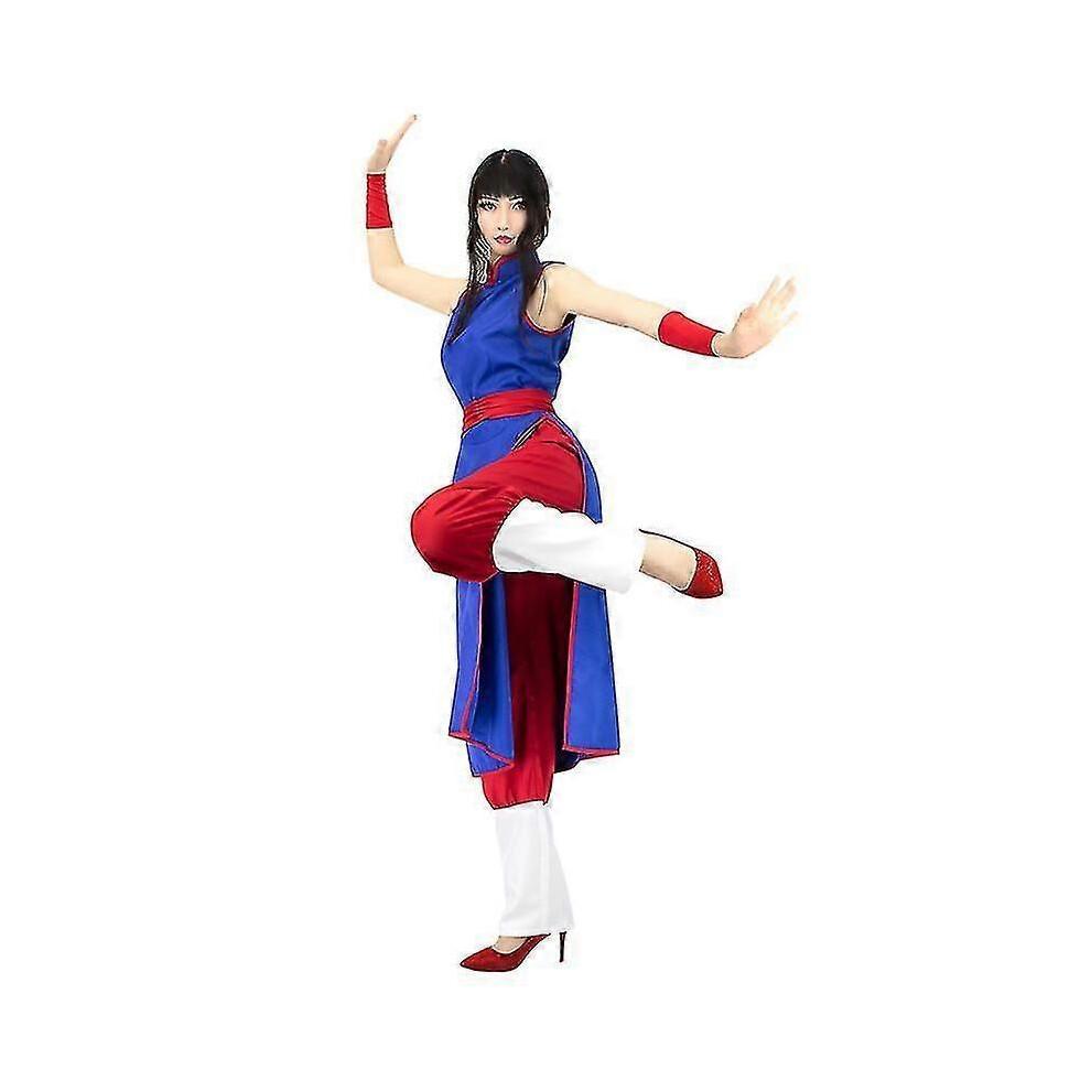 (XL)Anime Chichi Cosplay Costume Adult Costume Dress Chinese Kung Fu Set High Quality Halloween Cosplay Costume Chichi Flight Wear