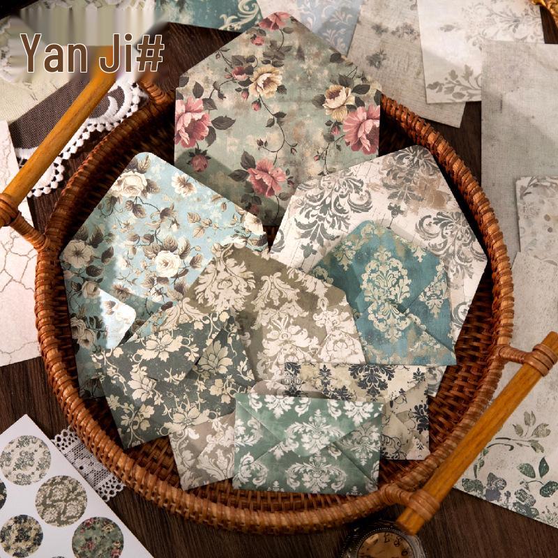 Yan Ji Retro Floral Envelope Set: European Style, 6 Varieties