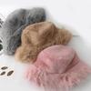Warm Plush Bucket Hat Fluffy Hat Winter Cap Retro Artificial Fur Hat  Winter/Autumn