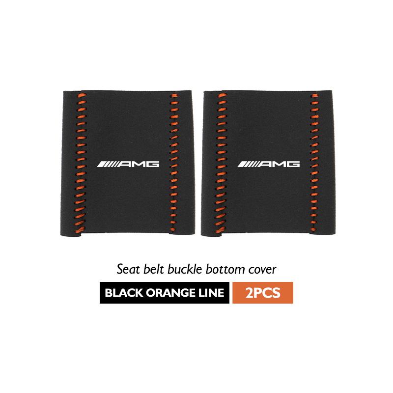 ECLD4 2PCS Car Seat Belt Anti Scratch Buckle Protector Cover Accessories For Mercedes Benz AMG C180 C300 W124 W176 W177 C200 C260 GLC