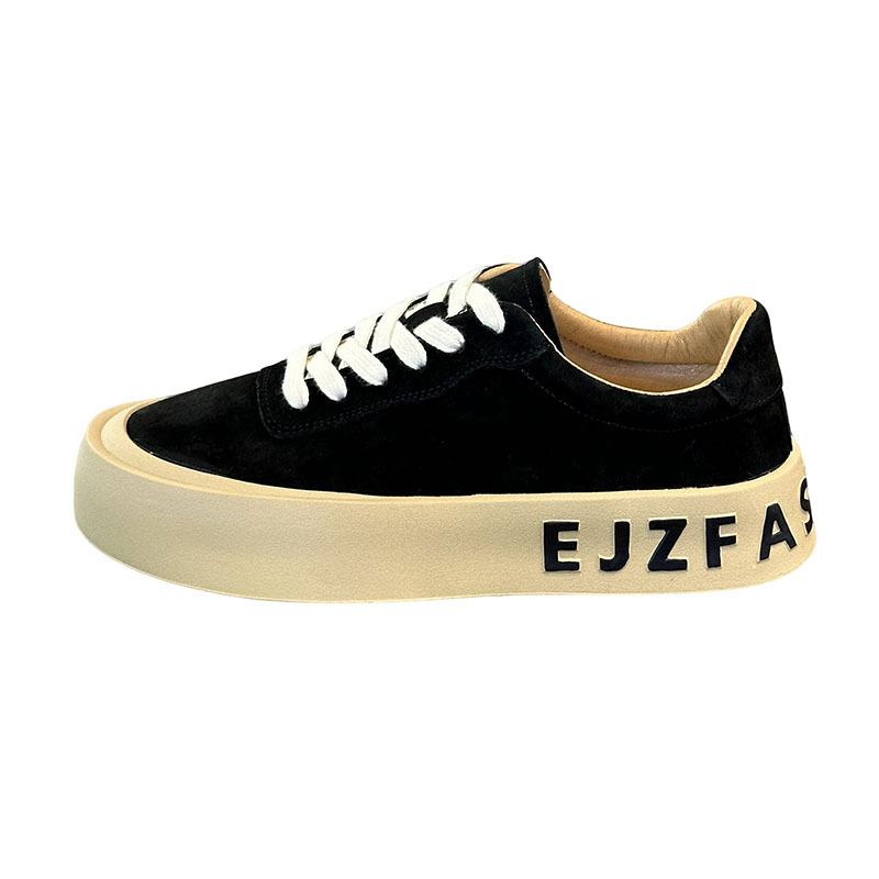 Platform Casual Shoes Autumn New Matte Leather Breathable Board Shoes Trendy Shoes Dnh