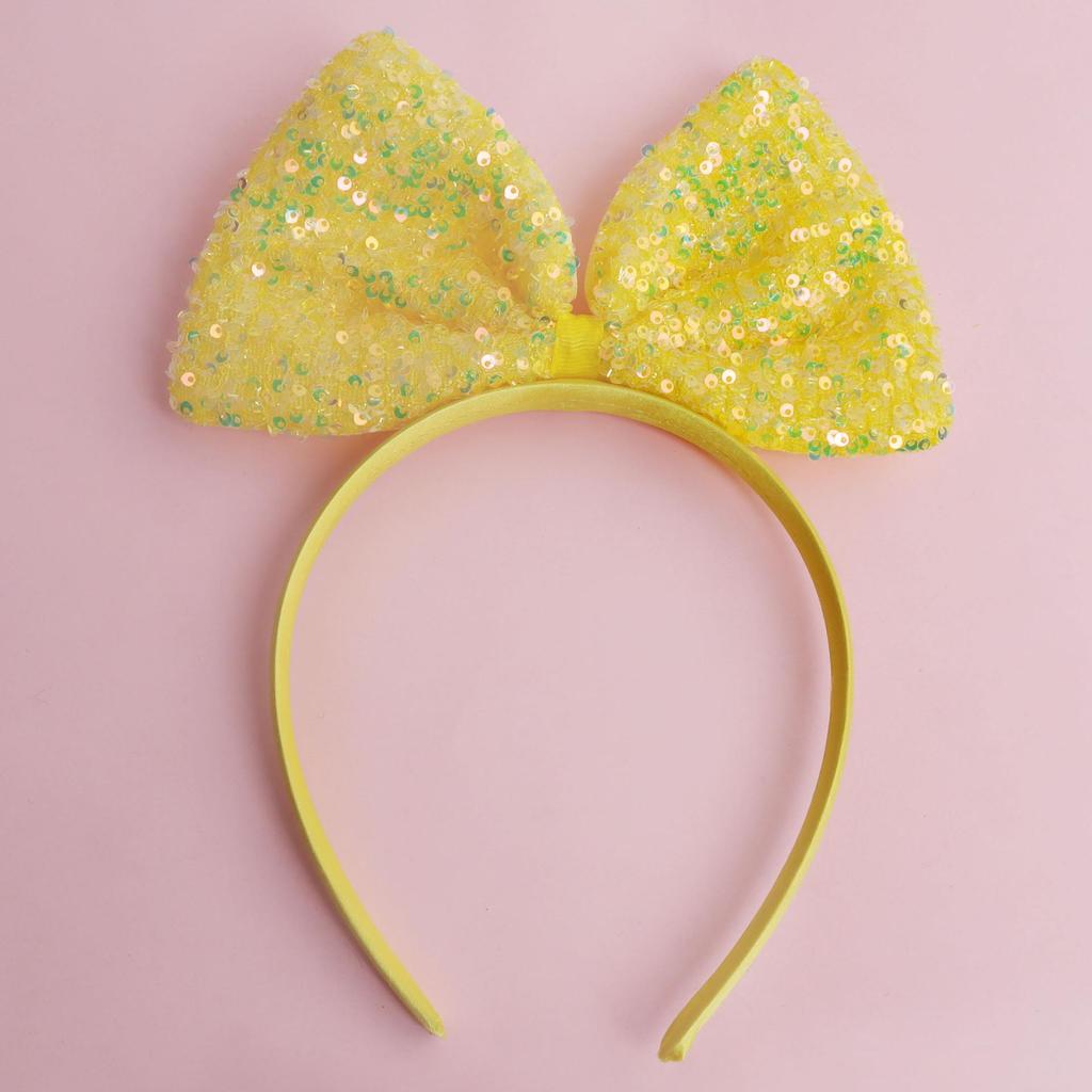 Colorful Glitter Bow Headband - Festival & Party Accessory for Kids