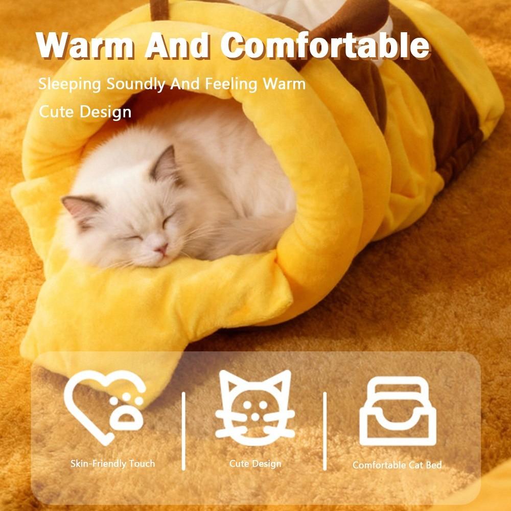 Kältesicherer Katzenschlafsack Honigtopf Höhle Haustier Katze Bett Neu Mit Honig gefülltes Katzenbett