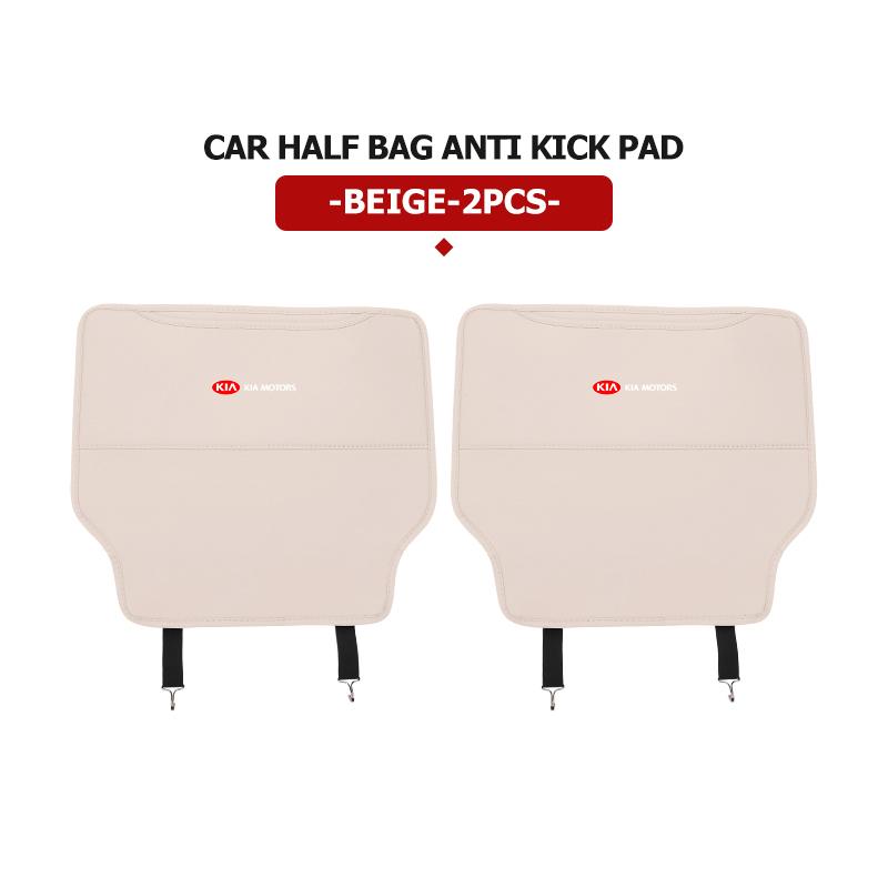 For KIA Leather Car Seat Back Protector Pad Anti Kick Mat Storage Pocket Interior Accessories Sorento Stinger Soul Spectra Niro