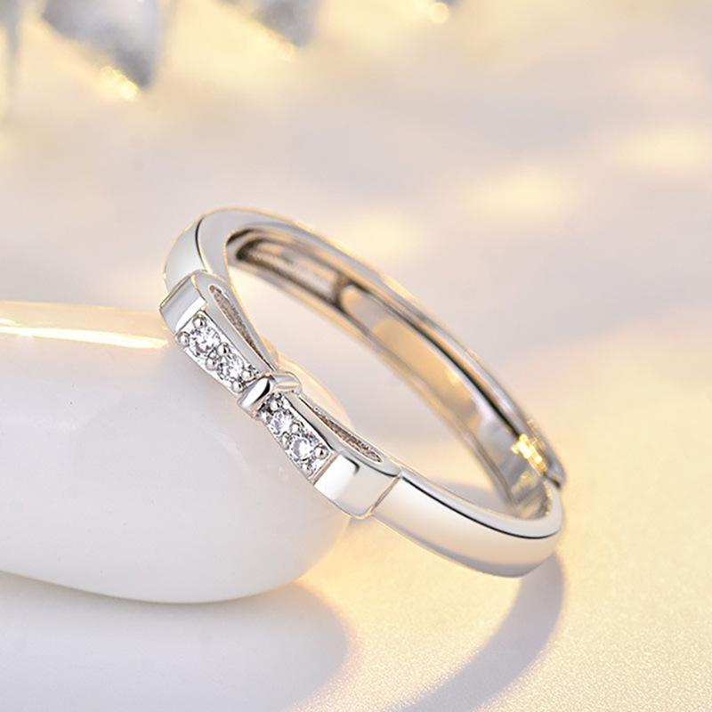 925 Sterling Silber Ring Verstellbar Schlichtheit Für Frauen Mode Exquisit Studentin Freundin Schmuck Zubehör Hochzeitsparty