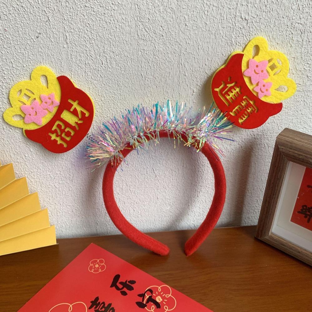 Cartoon Snake Year Headband Red Hairband Festive New Year Headwear  Party Decoration