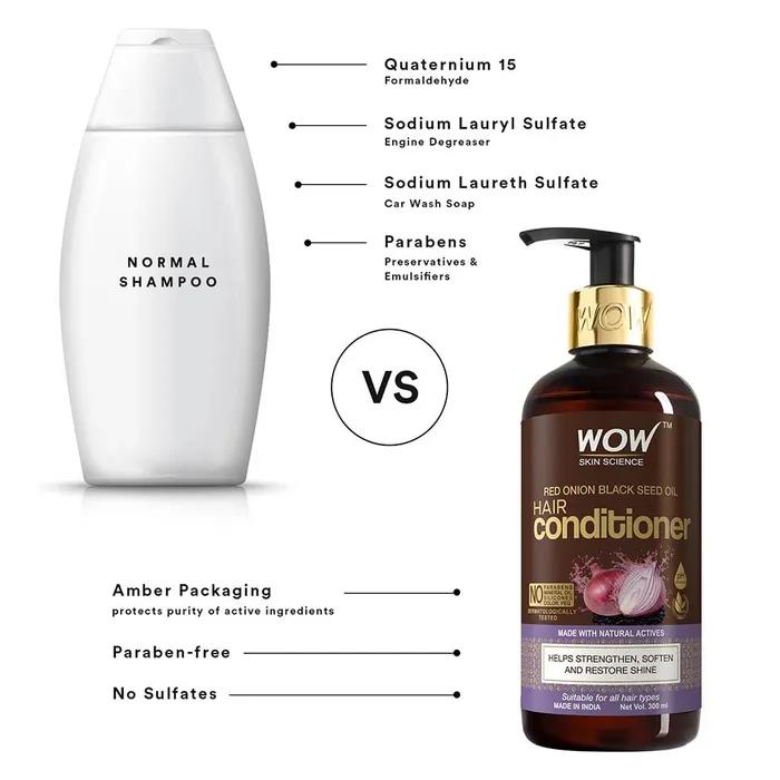 Wow Skin Science Kit de shampoing et revitalisant à l'huile de graines noires d'oignon rouge de pomme