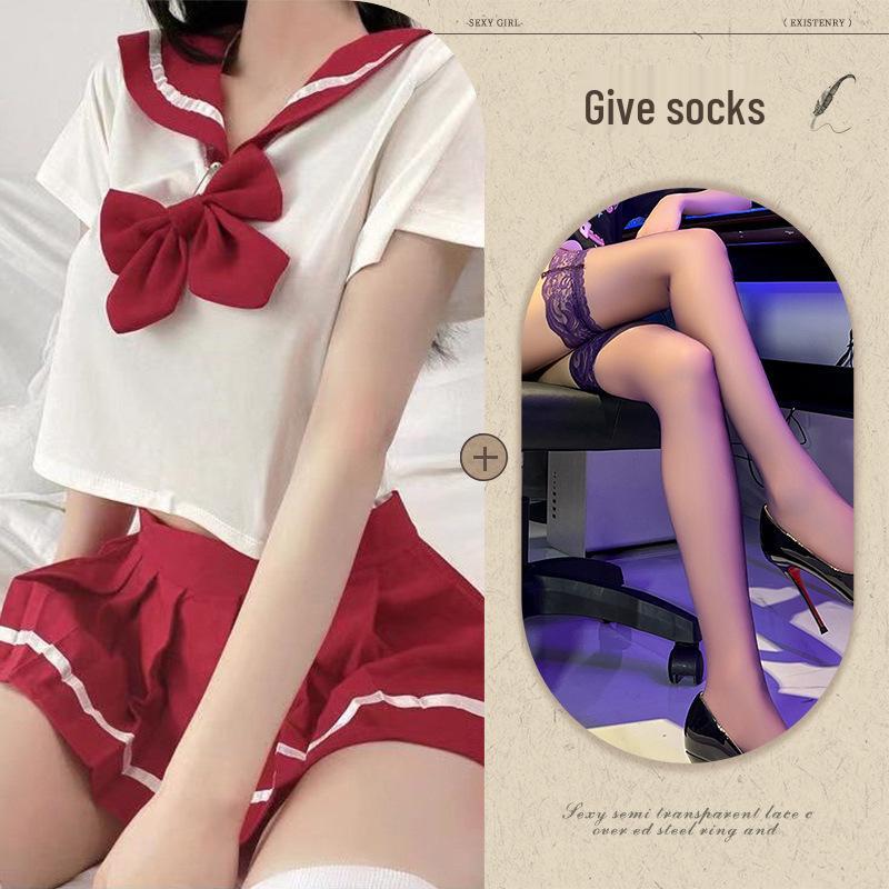 Japanese Schoolgirl Role Play Pleated Mini Skirt Lingerie Set