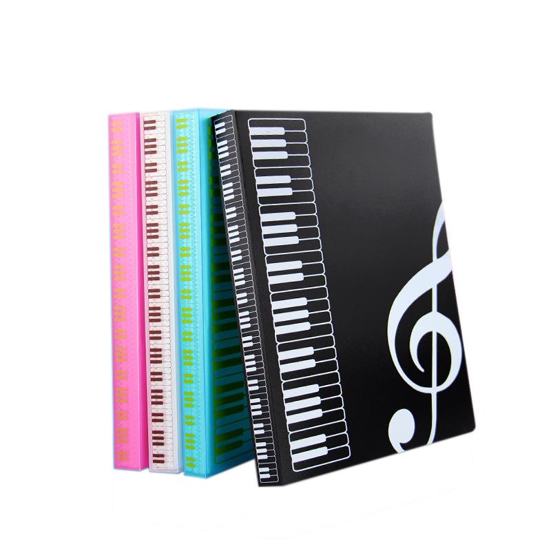 Transparent A4 Music Binder: Loose-Leaf Sheet Music Staff Paper Book, 80 Pages Document Holder for Piano Students