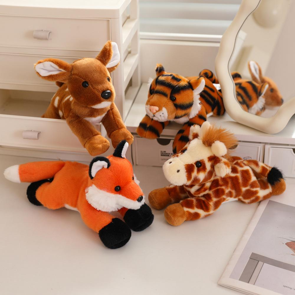 12Styles Cute Cartoon Giraffe Zebra Raccoon Lion Tiger Leopard Zebra Plush Toy Mini Animal Doll Stuffed Decor Gifts Kids