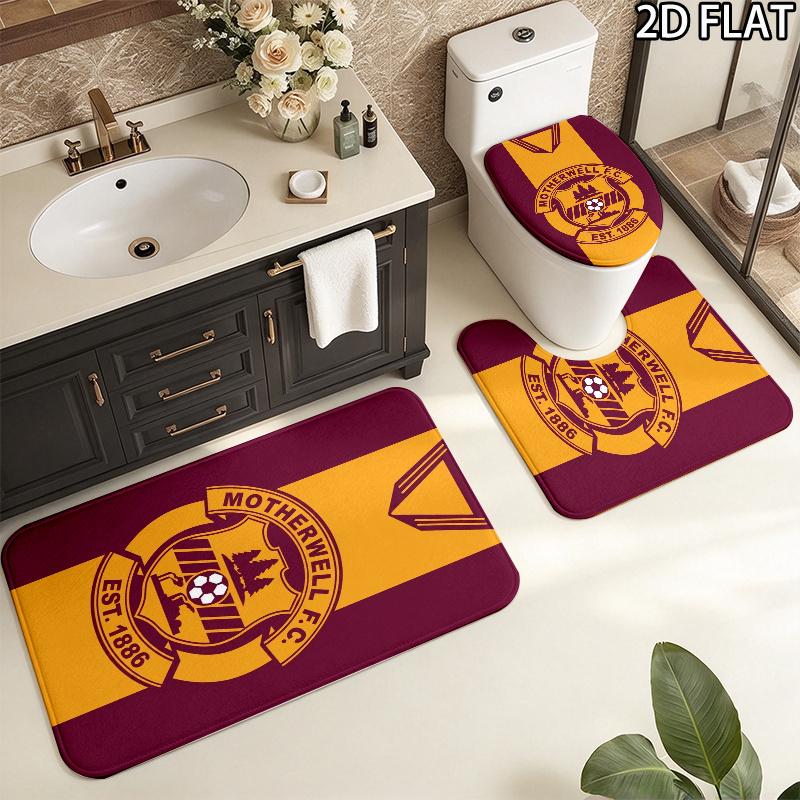 3Pcs Flannel Toilet Mat Set Mtdmotherwell Fc Bathroom Rug Bath Carpet Non Slip Home Decor
