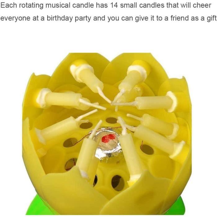 Lotus Geburtstagskerze - Partydekoration - 4 Stück - Musik - Rosa - Innen