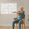 2Pcs Chair Yoga Poster Set, 30 Day Seated Exercise Chart for Seniors, Gentle Stretching Workout Guide for Elderly, Strength Training Wall Art