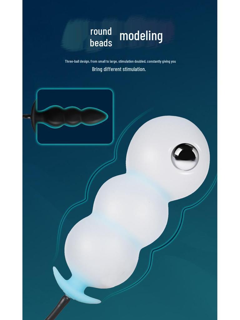 Extra Large Luminous Inflatable Anal Plug with Rolling Ball for Male/Female Use