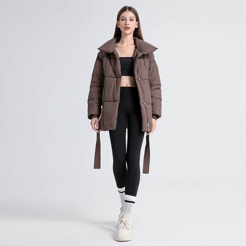DAFIFY Women's Fashion Casual Fall Winter Solid Color Print Long Sleeve Jackets & Coats Down Coats