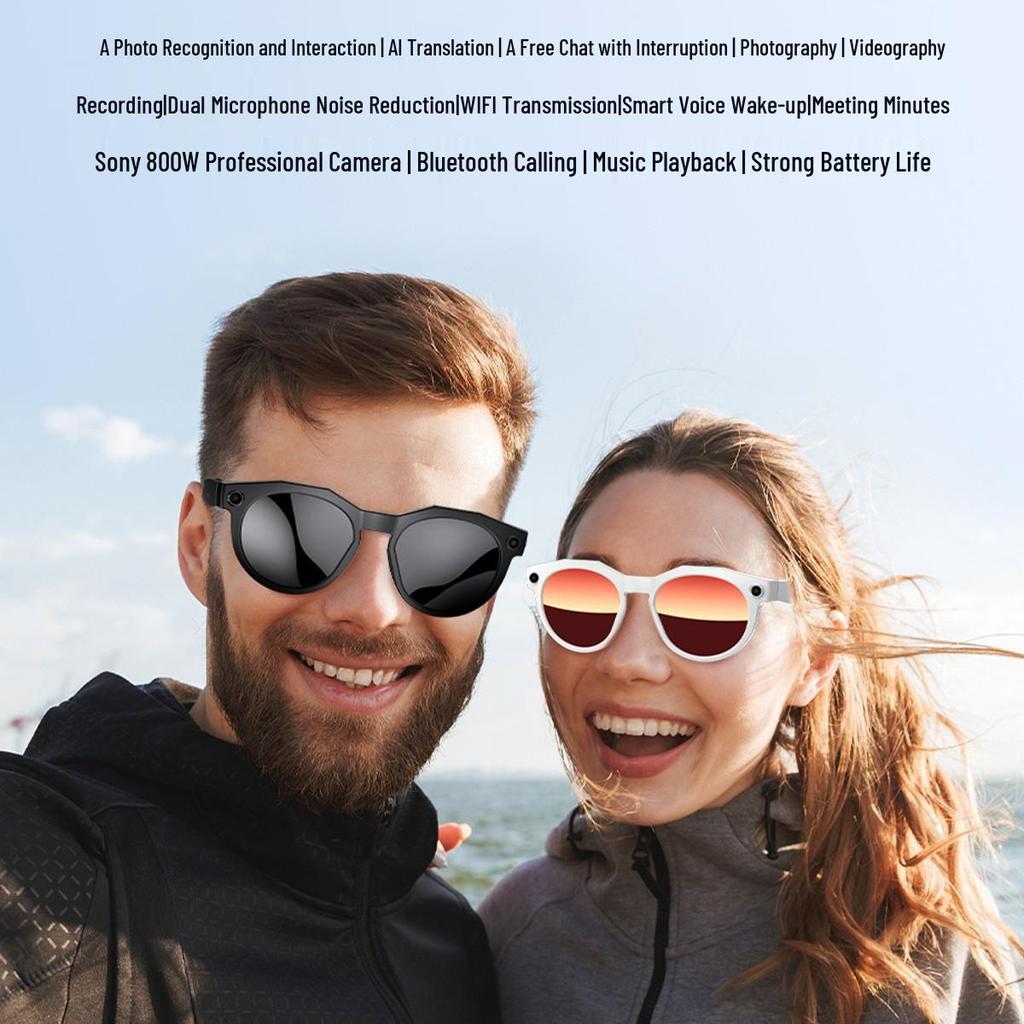 Smart AI Voice Control Glasses with Bluetooth Music, Translation, and 800W Camera