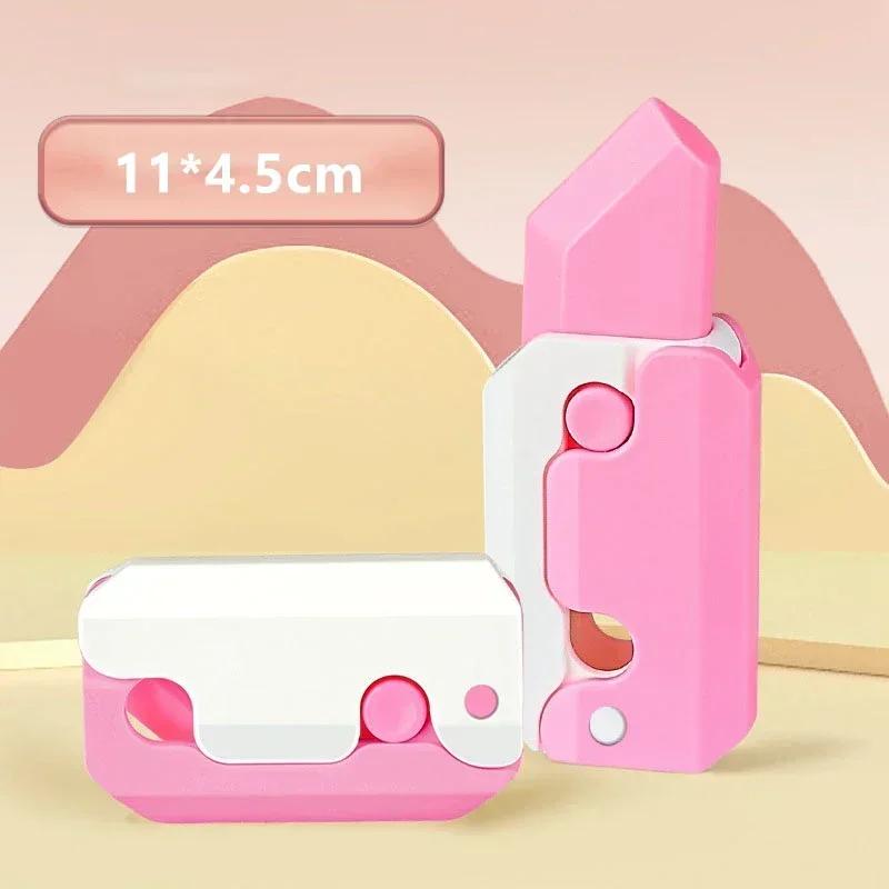 3D Printing Gravity Knife Cub Jumping Small Radish Knife Mini Model Pendant Push Card Decompression Toy Mini Butterfly Knife