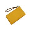 Coach Corner Zip 20 Solid Color Cross Grain Leather Wristlet Clutch Small Women Clutch Candy-Yellow 3888-QBRM1