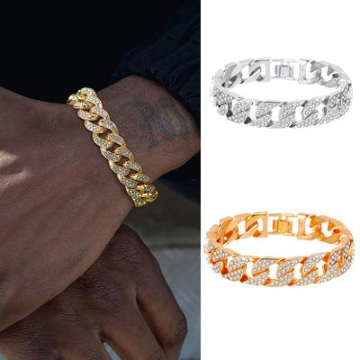 Mode Einfache Dicke Kette Edelstahl Metall Breite Version Flash Armband Männer und Frauen Hip Hop Schmuck