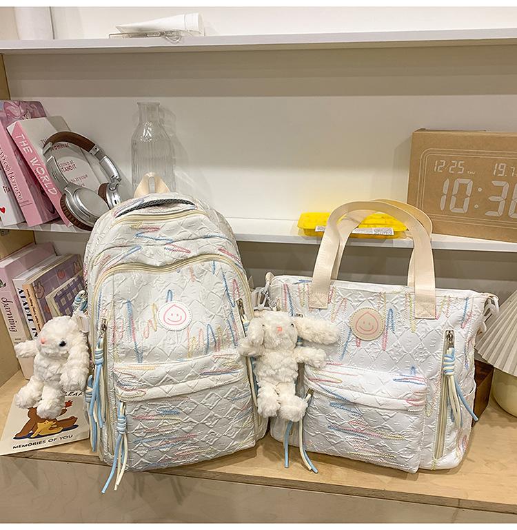 School Bag New High Value Ins Japanese Backpack Cute Casual Simple Large Capacity School Bag Versatile Commuter Make-up Bag