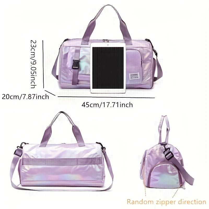 Damen Reisetasche aus Nylon mit großem Fassungsvermögen - Pink irisierend Weekender Gym Tote mit Schuhfach, vielseitiges Sport- und Fitness-Handgepäck
