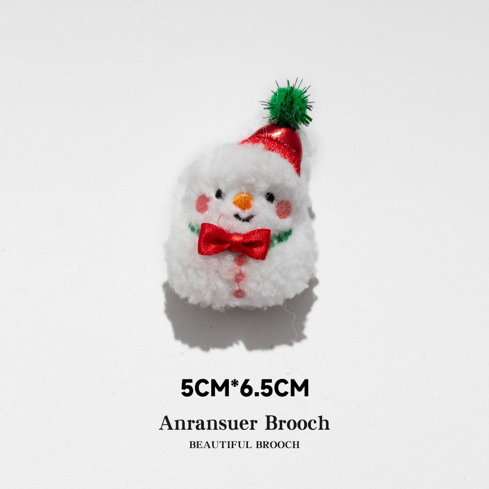 

Різдвяна брошка з оленем та Сантою Клаусом: Плюшева прикраса на ялинку Подарункова шпилька