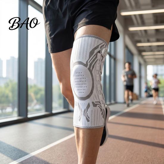 Supportive Knee Gear Adjustable Knob Brace, Support with Patella Pad, Side Stabilizer, Pad Compression Sleeve for Workout Arthritis Meniscus