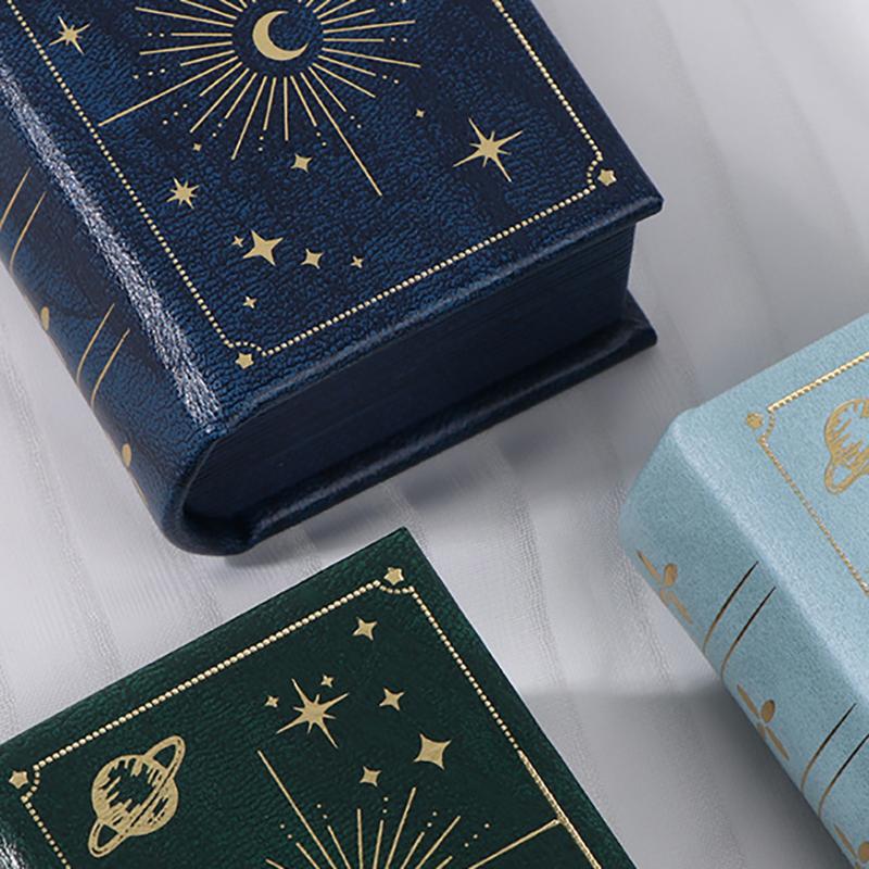 1Pc Pu Leather Book-Shaped Ring Box With Suede Fabric Lining Creative Flip Lid Magnetic Ring Holder Jewelry Gift Case Accessorie