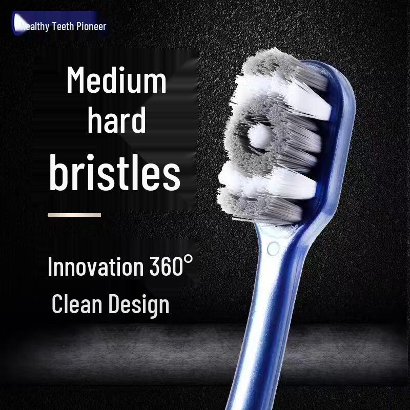 Adult Medium-Hard Bristle Toothbrushes (10-Pack)