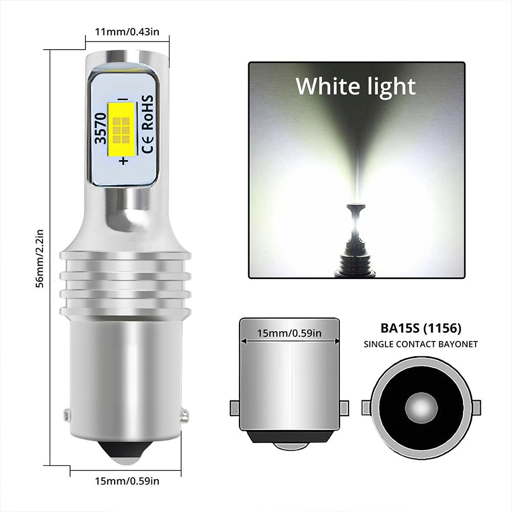 Signallampa 1156 Ba15s P21w Bau15s Py21w LED-lampor CSP 3570 SMD 1157 Bay15d P21/5w Bil Blinkers Bromslampa DC 12v