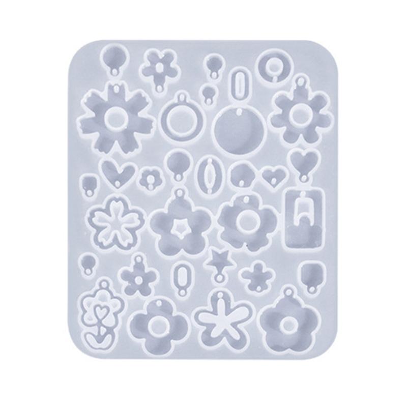 Ear Rings Epoxy Mould Tools/Flower Shaped Earrings Mold Handmade Ear Pendant Silicone Molds for Craft Enthusiasts