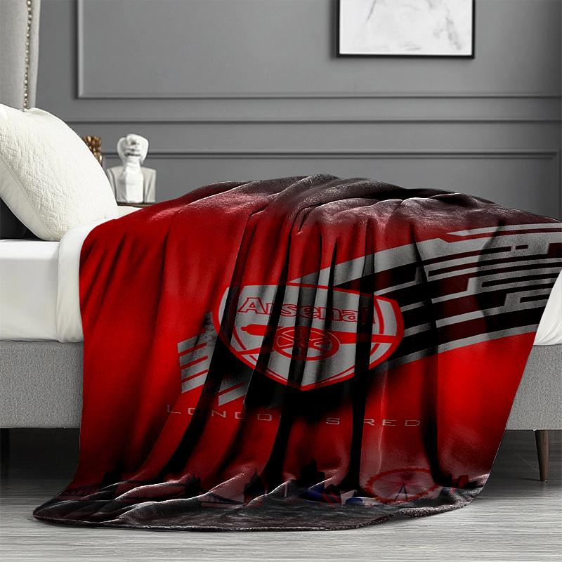 Coperta Stampata Arsenal F.C. - Morbida e Confortevole, per Camera da Letto, Viaggio, Divano, Decorazione Casa - Regalo di Compleanno Natale per Amico