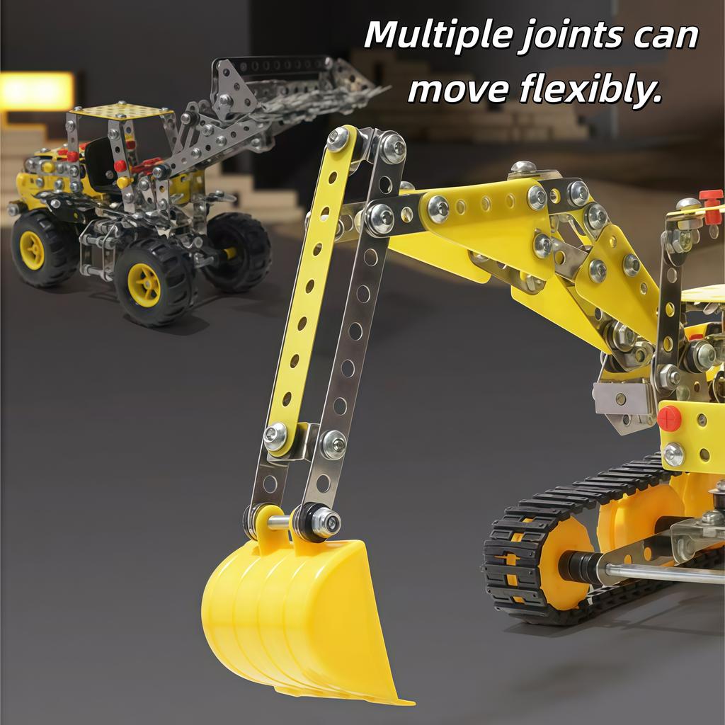 Teenagers Diy Metal Assembly Nut Combination Assembly Disassembly Dinosaur Engineering Vehicle 3D Stereoscopic Model Ornament